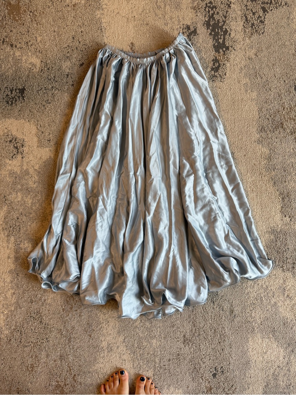 Reformation Pale Blue Satin Maxi Skirt